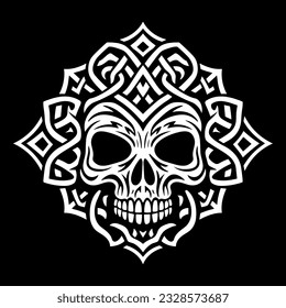 Vector celtic skull in knot style