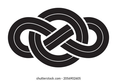 Vector celtic symbol infinitely intertwined. Isolated on white background.