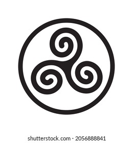 Vector celtic symbol prayer for mornings. Circumpunct teen wolf. Isolated on white background.