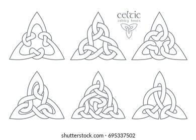 Vector celtic trinity knot  part 2. Ethnic ornament. Geometric design. Vector illustration set