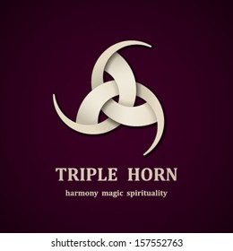 vector Celtic triple horn symbol design template