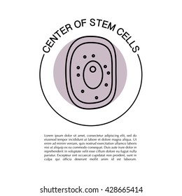Vector center of stem cells logo isolated on white background. Flat design insignia, symbol, label, icon. Simple art logo center of stem cells, science organization, illustration, article, journals.