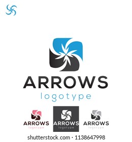 Vector Centered Arrows Symmetric Geometric Logo