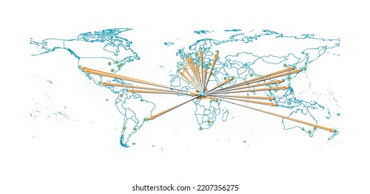 Vector Central African Republic concept map, export concept map for Central African Republic on white background suitable for export concepts. 
