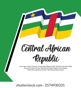 Vector Central African Republic flag banner Central African Republic flag Vector illustration design Central African Republic independence day banner design 