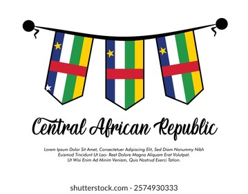 Vector Central African Republic flag banner Central African Republic flag Vector illustration design Central African Republic national day banner design 