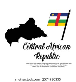 Vector Central African Republic flag or map banner Central African Republic flag with white background Vector illustration design Central African Republic independence day banner design 