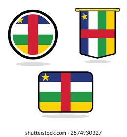 Vector Central African Republic set of flag banner Central African Republic flag with white background Vector illustration design Central African Republic independence day banner design