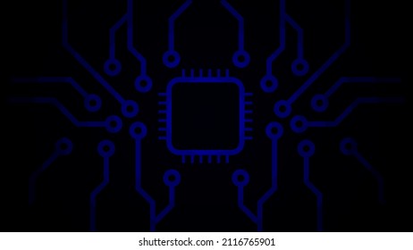 vector of central processing unit, CPU background with circuit board of computer motherboard.