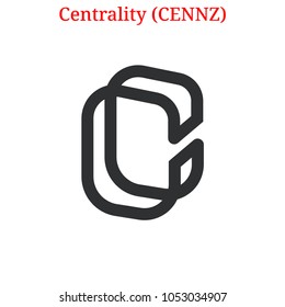 Vector Centrality (CENNZ) digital cryptocurrency logo. Centrality (CENNZ) icon. Vector illustration isolated on white background.