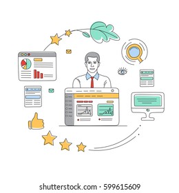 Vector CEO specialist.Seo concept illustration. 