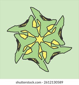 vector ceramic motif design in various colors with green background