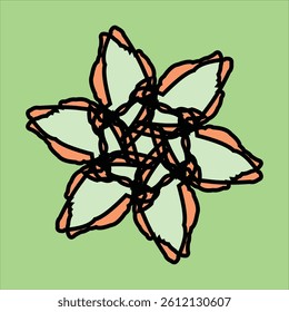 vector ceramic motif design in various colors with green background