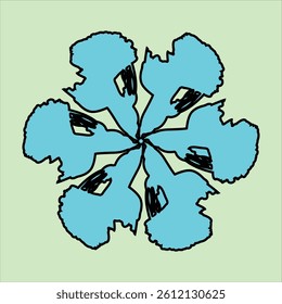 vector ceramic motif design in various colors with green background