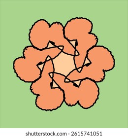 vector ceramic motif design in various colors with green background