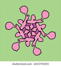 vector ceramic motif design in various colors with green background