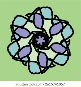 vector ceramic motif design in various colors with green background