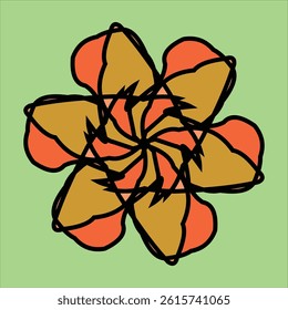 vector ceramic motif design in various colors with green background