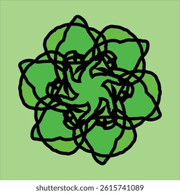 vector ceramic motif design in various colors with green background