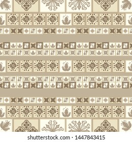 Vector ceramic tile pattern, abstract mosaic, Mediterranean seamless ornament