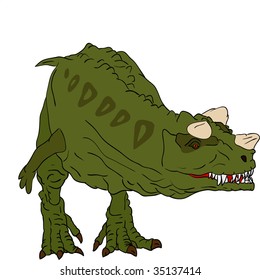 vector - Ceratosaurus attacking - isolated on background