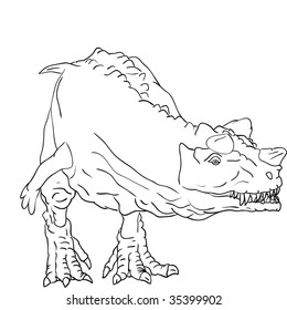 vector - Ceratosaurus attacking - isolated on background