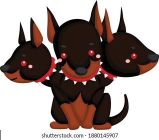 un vector de Cerberus el guardián del inframundo