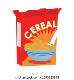 Vector cereal box with a dominant red color.