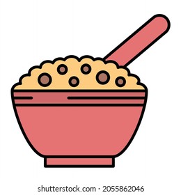  Diseño de iconos de esquema rellenados de cereales vectores
