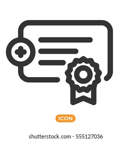 Vector Certeficate Icon. Add Certificate Symbol