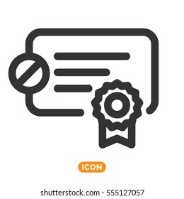 Vector Certeficate Icon. Block certificate 