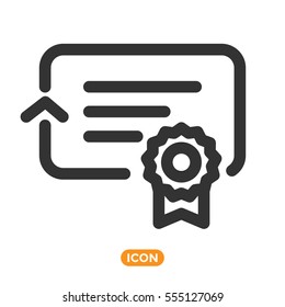 Vector Certeficate Icon. Move Certificate Symbol