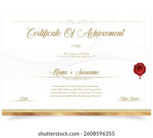 Vector certificate of achievement, appreciation template simple stylish diploma design template 