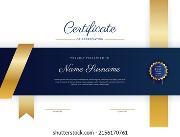 Vector certificate of achievement template with modern elegant corporate design concept