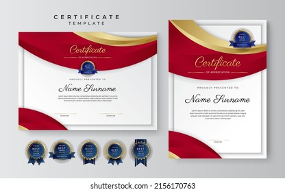 Vector certificate of achievement template with modern elegant corporate design concept