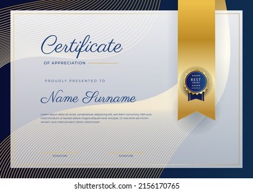 Vector certificate of achievement template with modern elegant corporate design concept