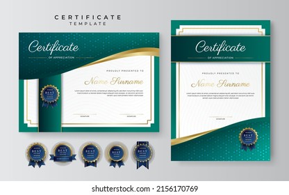 Vector certificate of achievement template with modern elegant corporate design concept