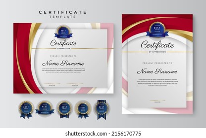 Vector certificate of achievement template with modern elegant corporate design concept