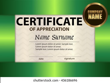 Vector Certificate Appreciation Template Award Winner Stock Vector ...