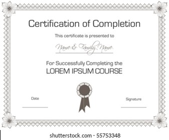 (vector) Certificate of Completion Template