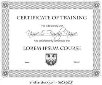 (vector) Certificate of Completion Template