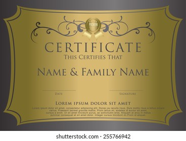 Vector Certificate Design Template illustration.