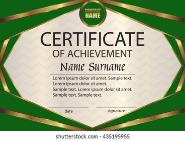 Vector certificate or diploma template. Award winner. Reward. Winning the competition. The text on a separate layer.