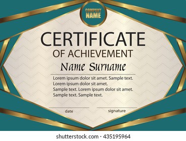 Vector certificate or diploma template. Award winner. Reward. Winning the competition. The text on a separate layer.