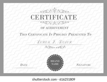 Vector certificate of diploma template, retro, vintage design