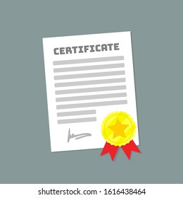 Vector certificate flat vector icon