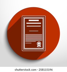 Vector certificate flat icon illustration