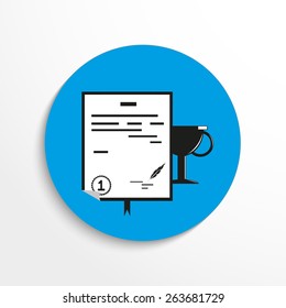 Vector certificate flat icon illustration