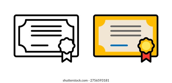 Vector Certificate Flat Illustration on White Background