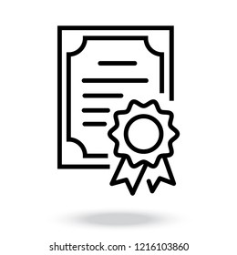 Vector certificate icon. Achievement, award, grant, diploma concepts. 